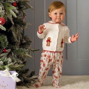 NWT RACHEL RILEY  GINGERBREAD APPLIQUE CARDIGAN